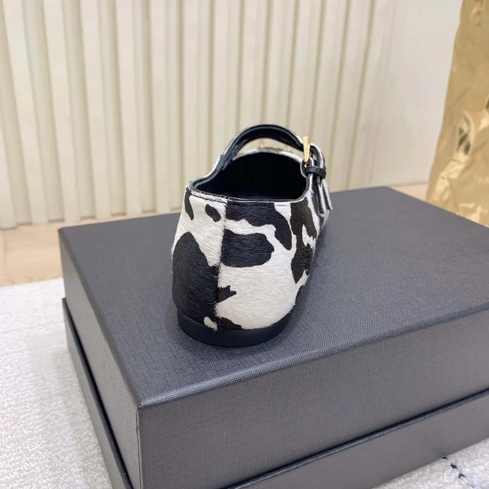 Prada Women Printed Leather Ballerinas - image 9