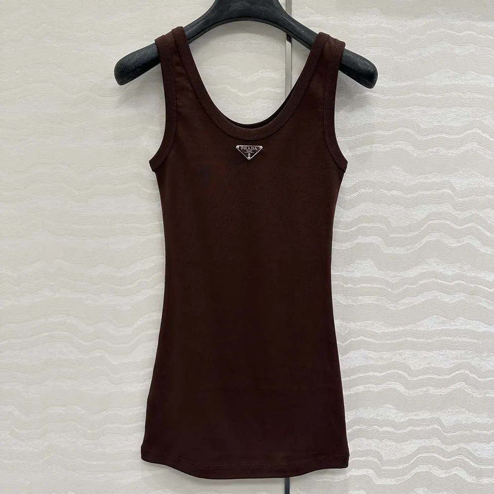 Close-up detail of ribbed knit texture on Prada Men Ribbed Knit Top-Cocoa Brown