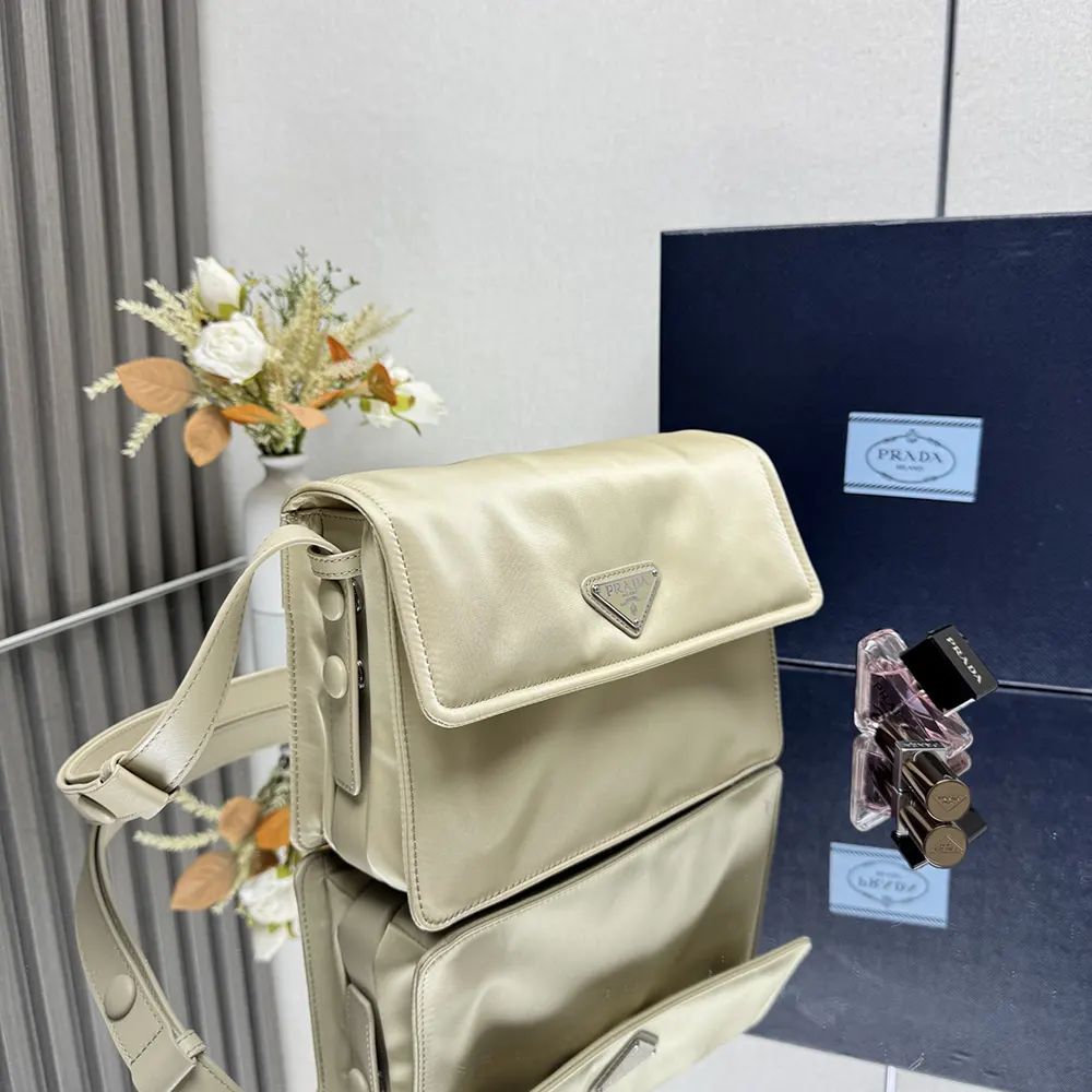 Prada Women Small Padded Re-Nylon Shoulder Bag-Beige - image 5