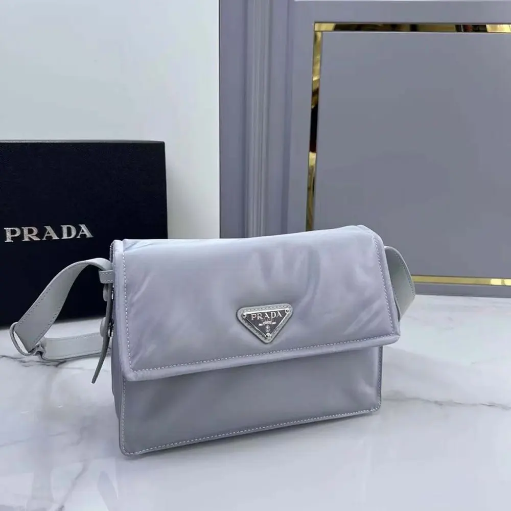 Prada Women Small Padded Re-Nylon Shoulder Bag-Blue - image 4