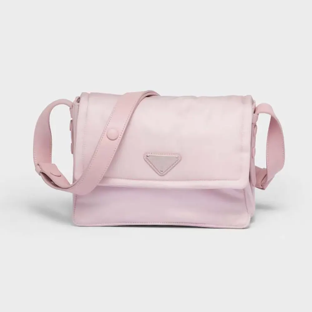 Prada Women Small Padded Re-Nylon Shoulder Bag-Pink
