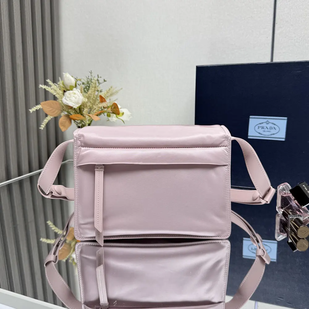 Prada Women Small Padded Re-Nylon Shoulder Bag-Pink - image 4