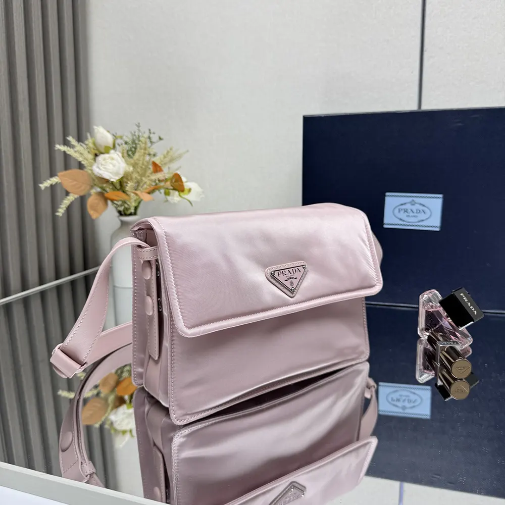 Prada Women Small Padded Re-Nylon Shoulder Bag-Pink - image 5