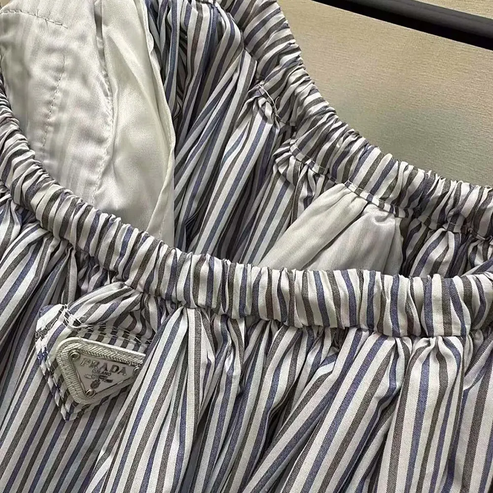 Prada Women Striped Poplin Skirt - image 10