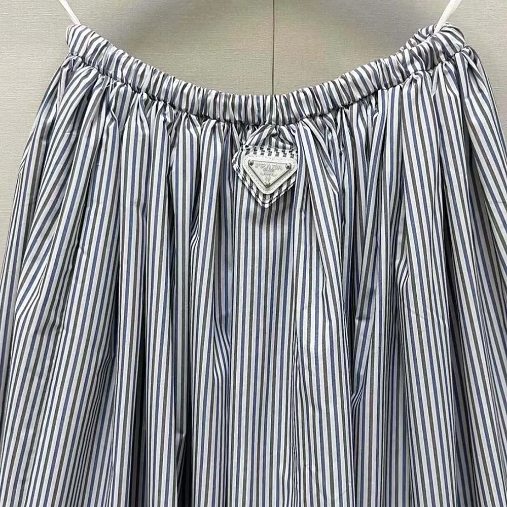 Prada Women Striped Poplin Skirt - image 8