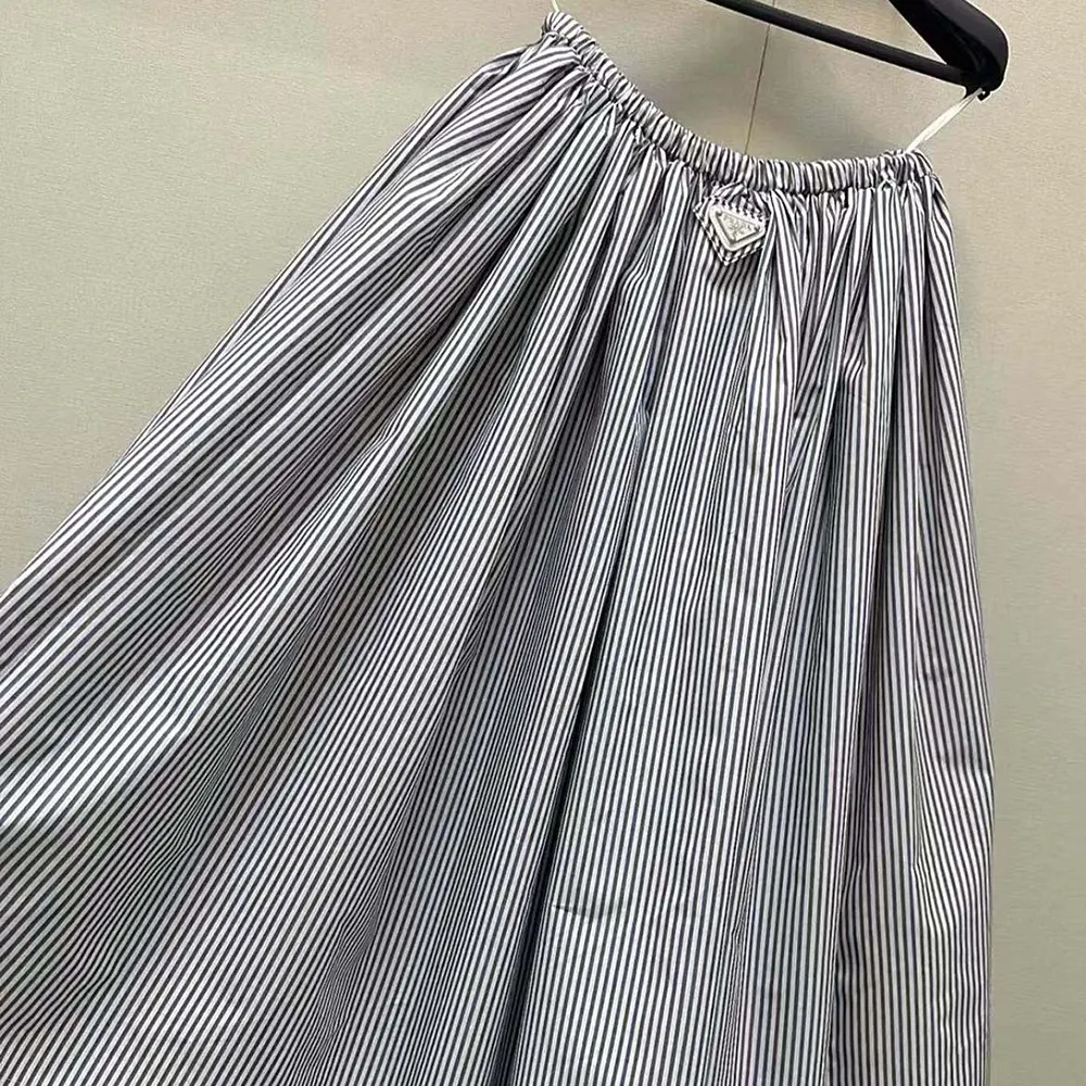 Prada Women Striped Poplin Skirt - image 7