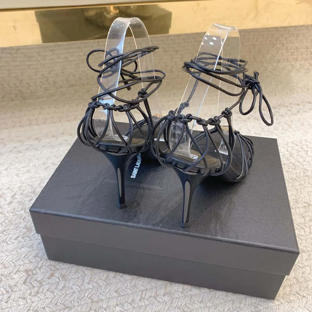 Saint Laurent YSL Women Babylone Sandals in Smooth Leather - image 4