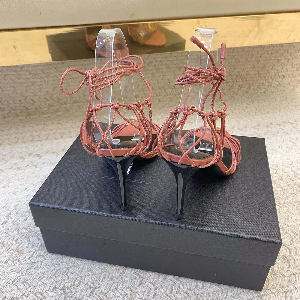Saint Laurent YSL Women Babylone Sandals in Smooth Leather - image 8