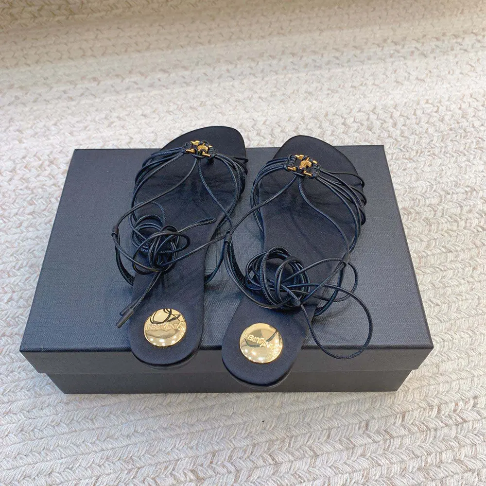 Saint Laurent YSL Women Babylone Sandals in Smooth Leather - image 4