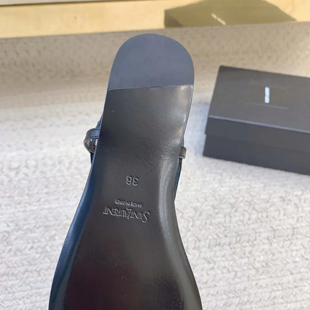 Saint Laurent YSL Women Cassandra Sandals in Smooth Leather - image 8