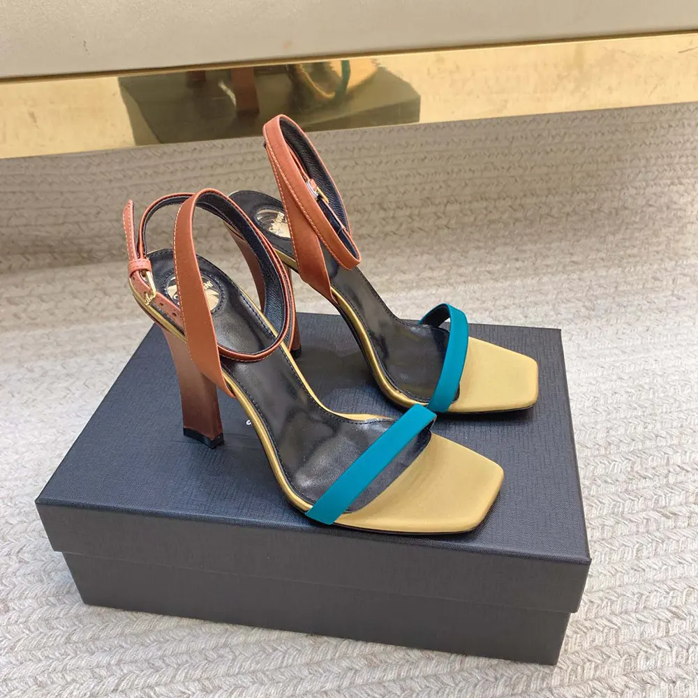 Back view showing adjustable ankle strap of Saint Laurent YSL Women Dominique Sandals