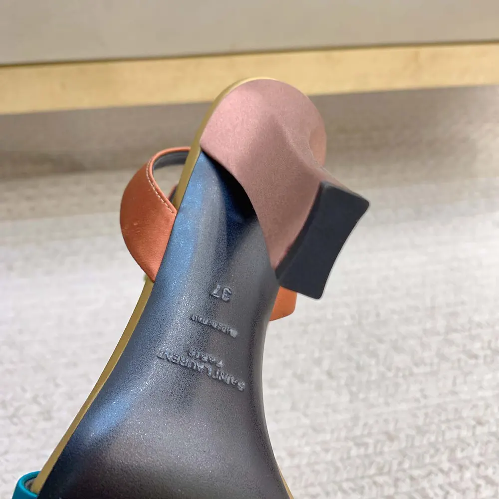 Saint Laurent YSL Women Dominique Sandals in Satin Crepe - image 6