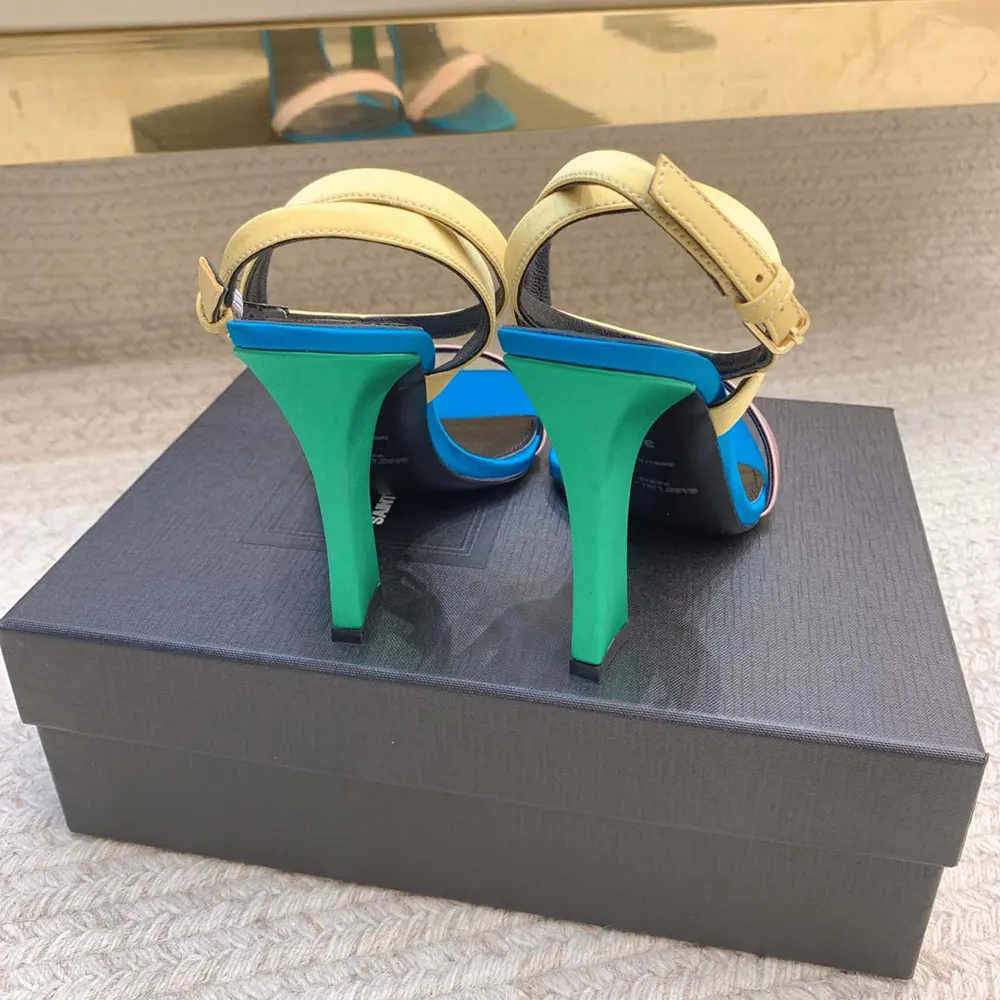 Saint Laurent YSL Women Dominique Sandals in Satin Crepe - image 4