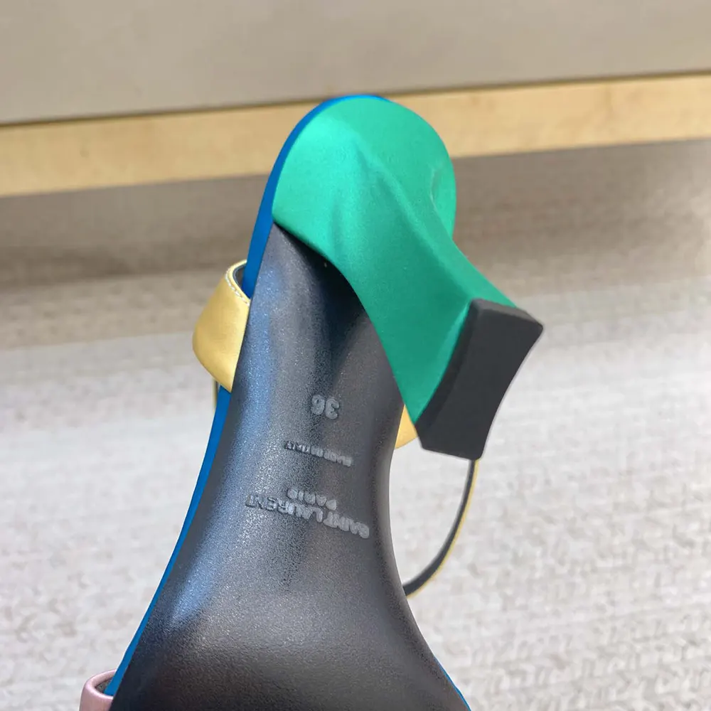 Saint Laurent YSL Women Dominique Sandals in Satin Crepe - image 7