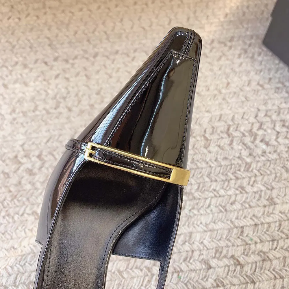 Saint Laurent YSL Women Jacqueline Slingback Pumps in Patent Leather - image 5