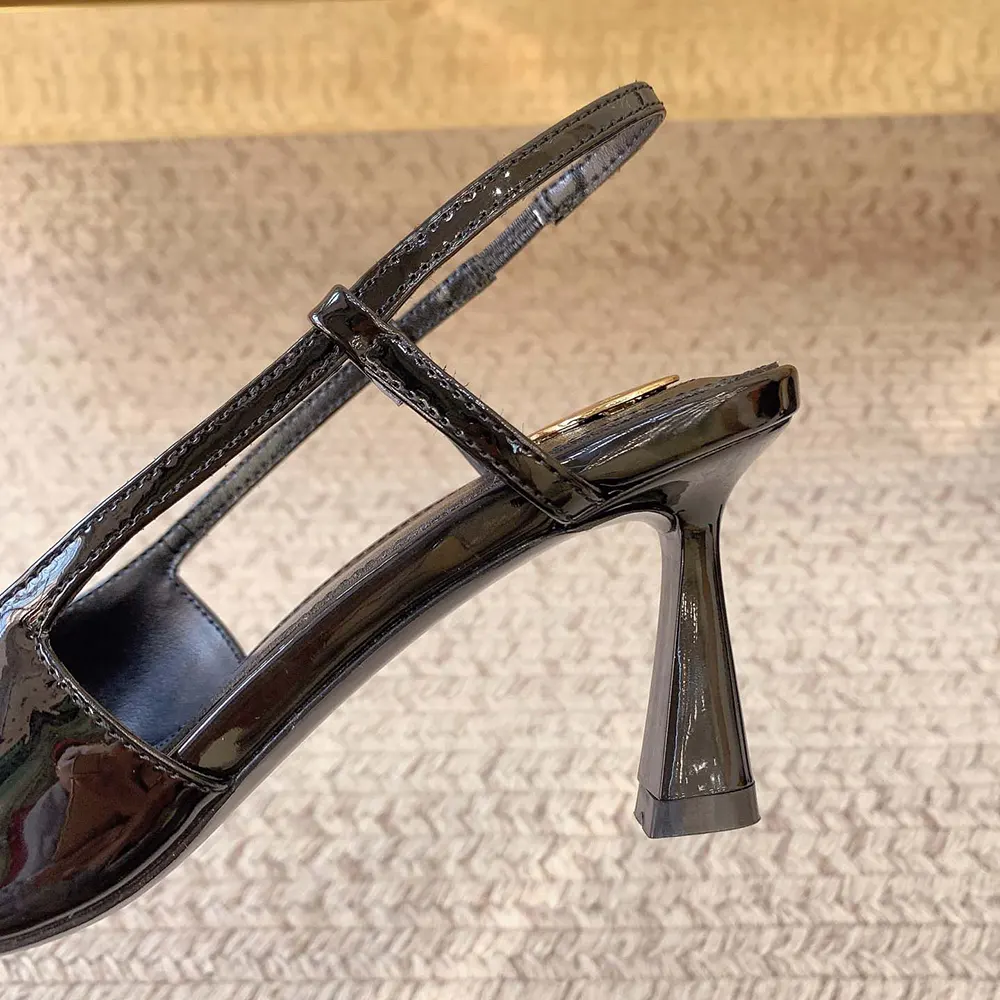 Saint Laurent YSL Women Jacqueline Slingback Pumps in Patent Leather - image 8