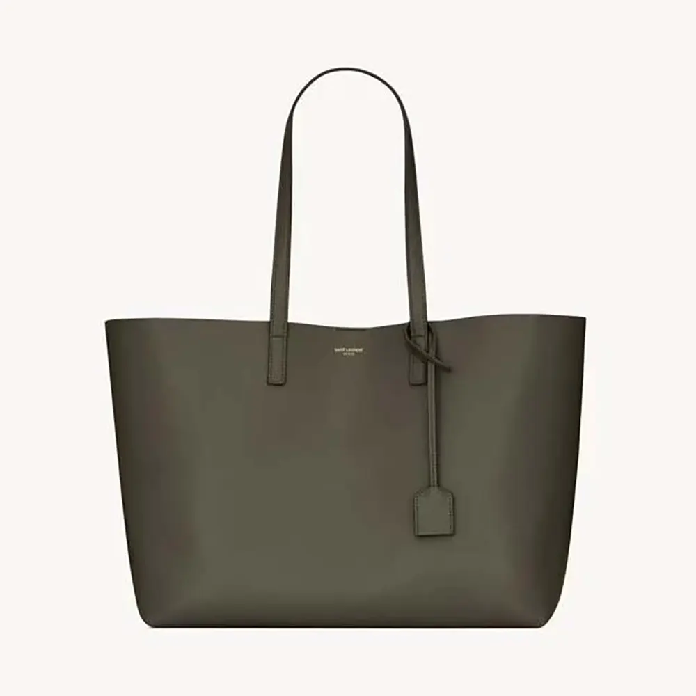 Front view of Saint Laurent YSL Women Shopping Saint Laurent in Leather-Gray