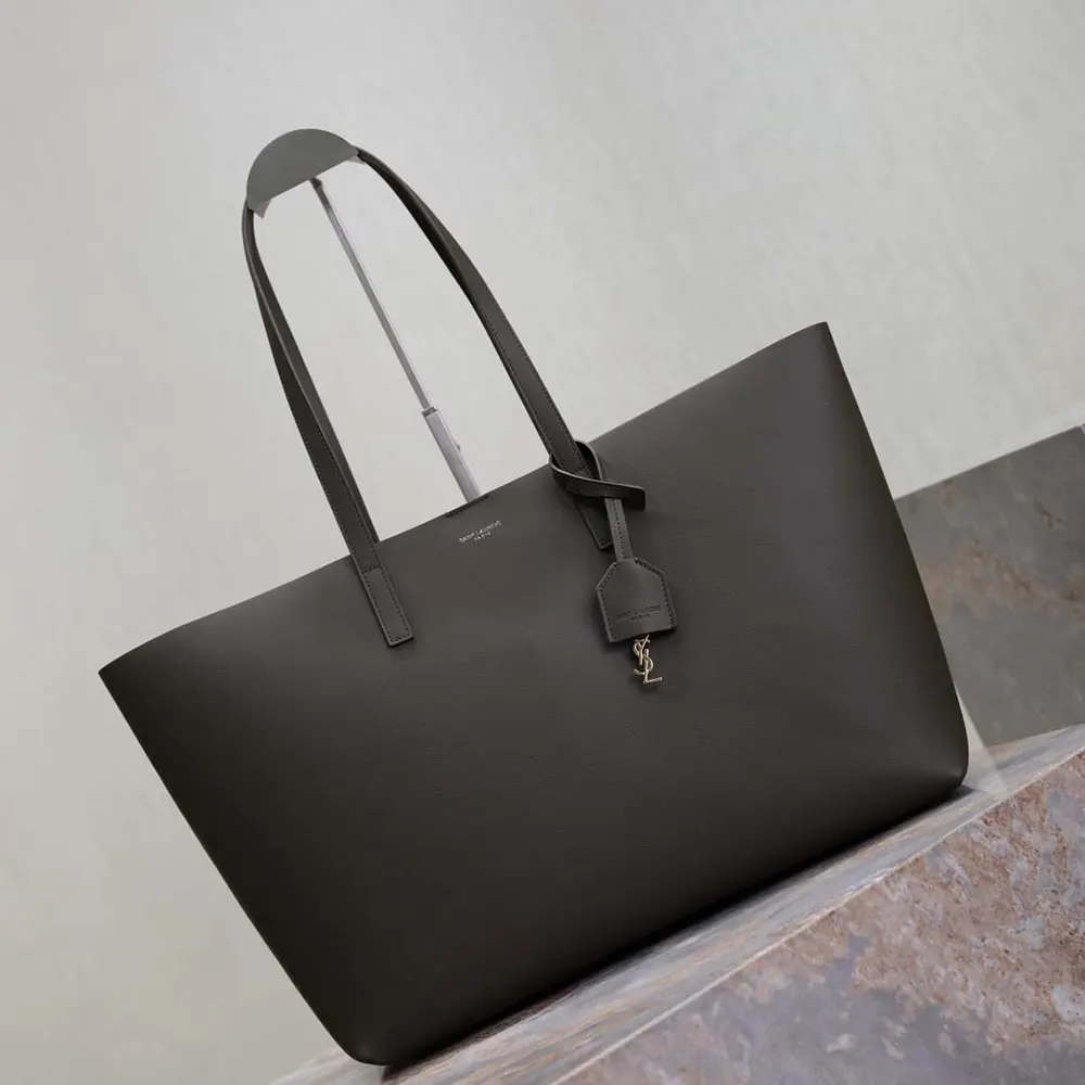 Saint Laurent YSL Women Shopping Saint Laurent in Leather-Gray - image 4