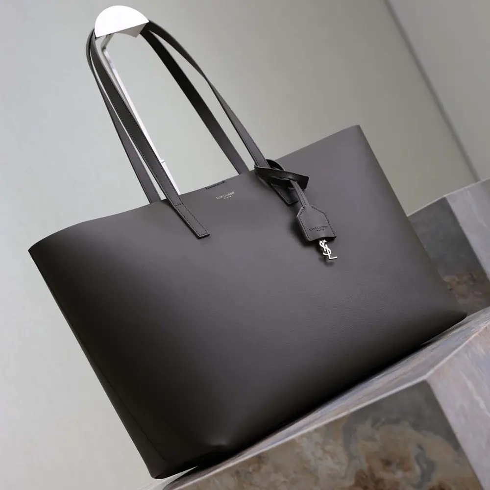 Saint Laurent YSL Women Shopping Saint Laurent in Leather-Gray - image 5
