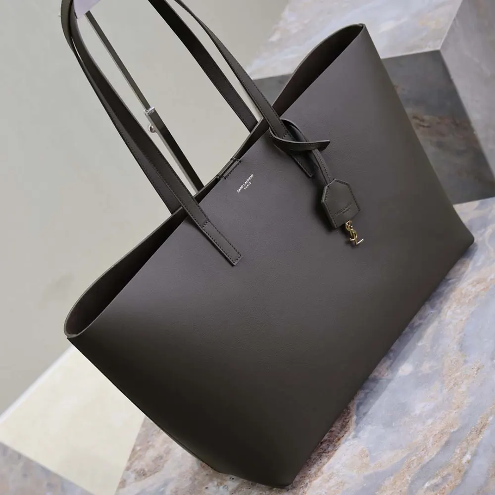 Saint Laurent YSL Women Shopping Saint Laurent in Leather-Gray - image 6
