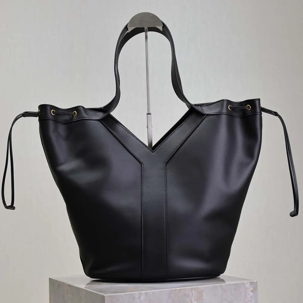 Saint Laurent YSL Women Y Large Hobo in Leather-Black - image 4