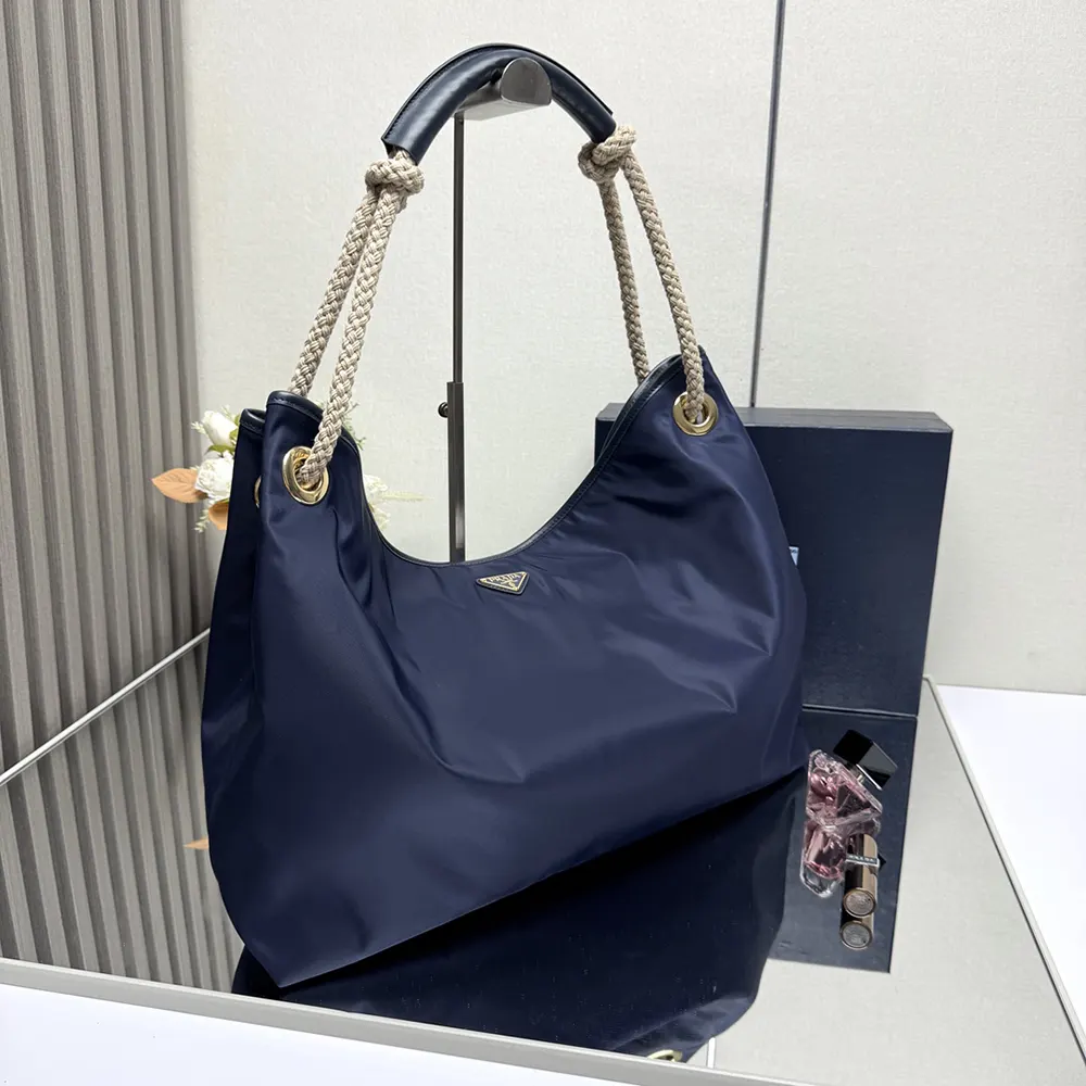 Prada Women Mariner Large Re-Nylon Shoulder Bag-Navy - image 4