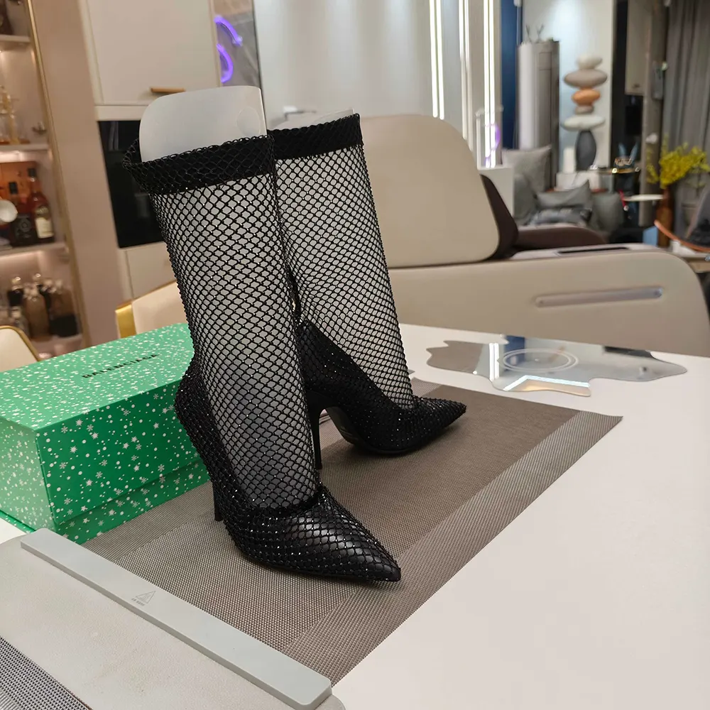 Balenciaga Women Avenue 110mm Bootie in Black Shiny Nappa Lambskin - image 6