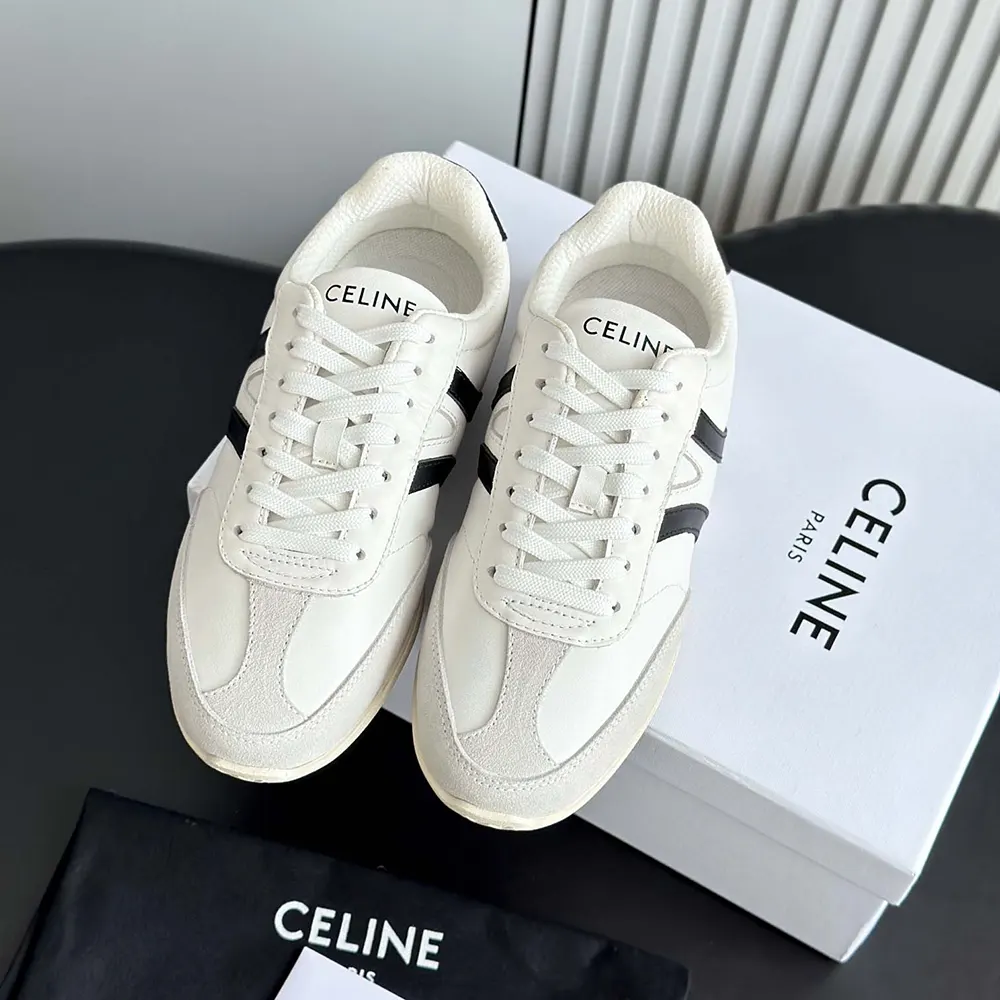 Celine Unisex Jogger Low Lace up Sneaker in Calfskin-White - image 4