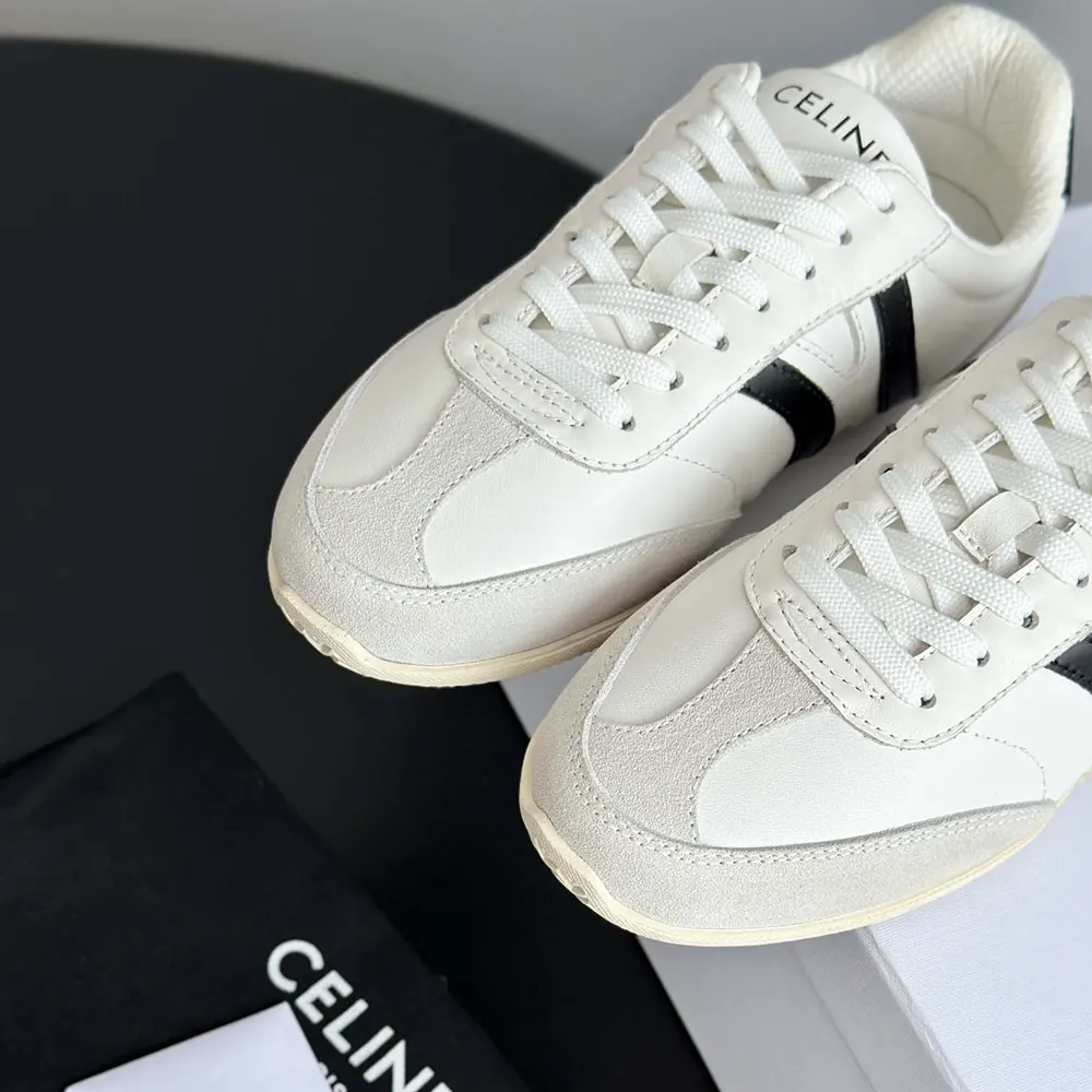 Celine Unisex Jogger Low Lace up Sneaker in Calfskin-White - image 9