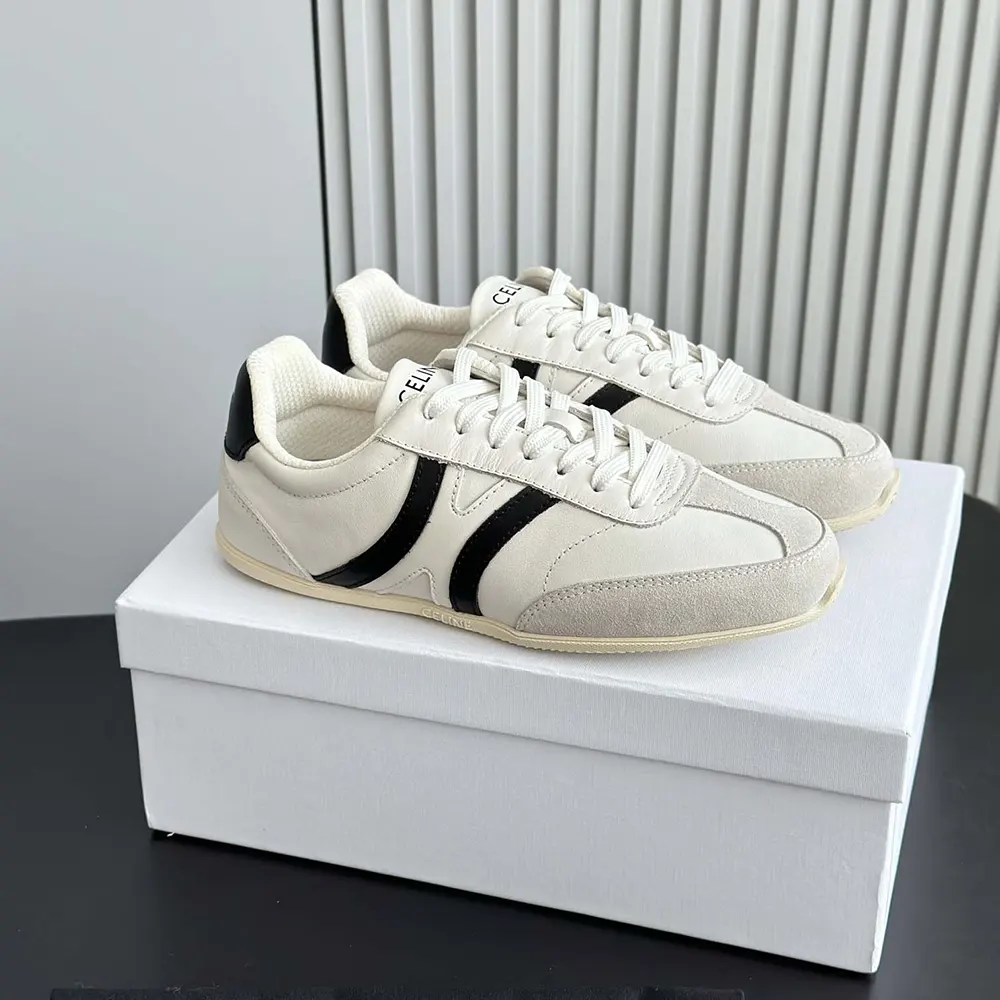 Celine Unisex Jogger Low Lace up Sneaker in Calfskin-White - image 7
