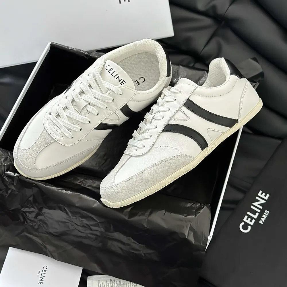 Celine Unisex Jogger Low Lace up Sneaker in Calfskin-White - image 6