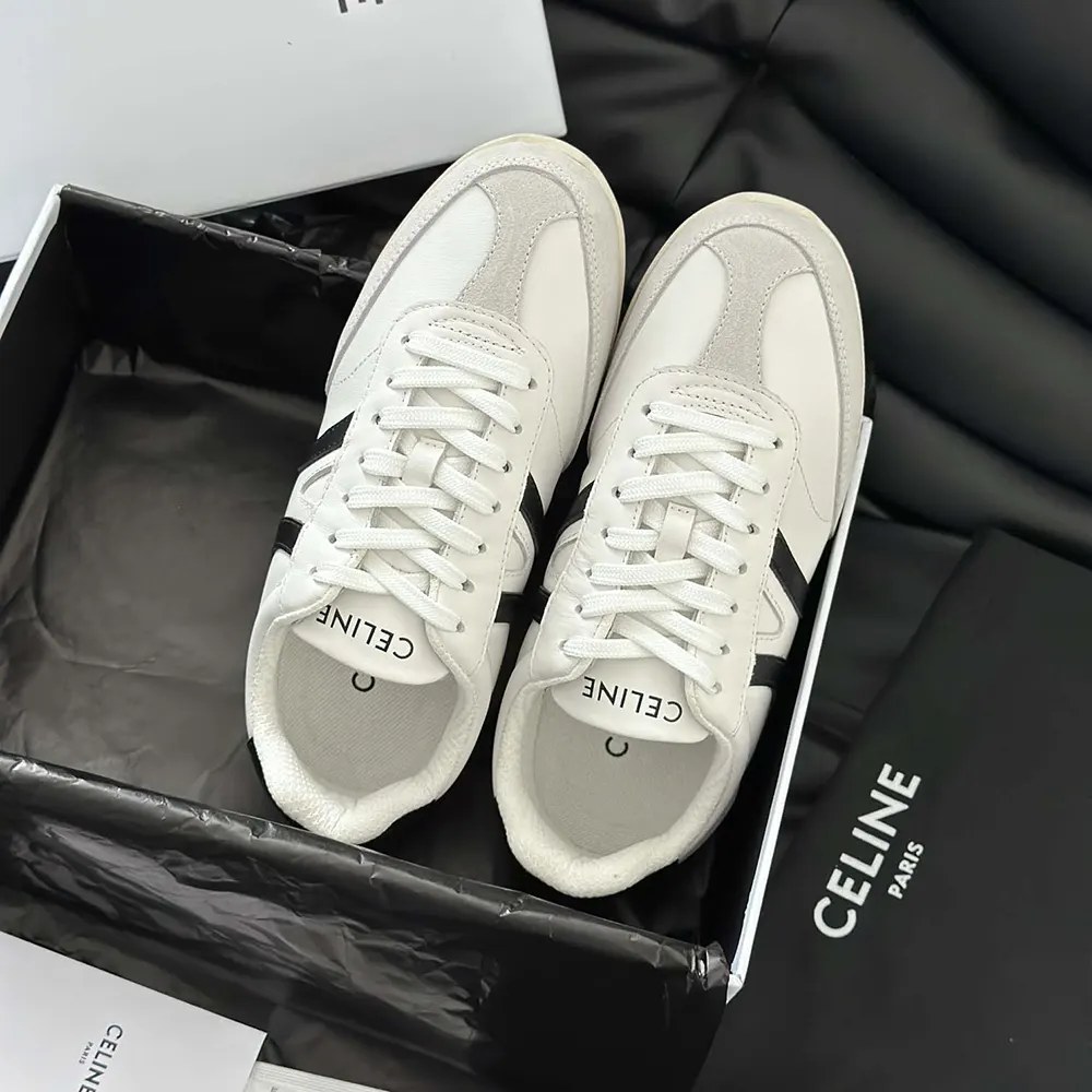 Celine Unisex Jogger Low Lace up Sneaker in Calfskin-White - image 5