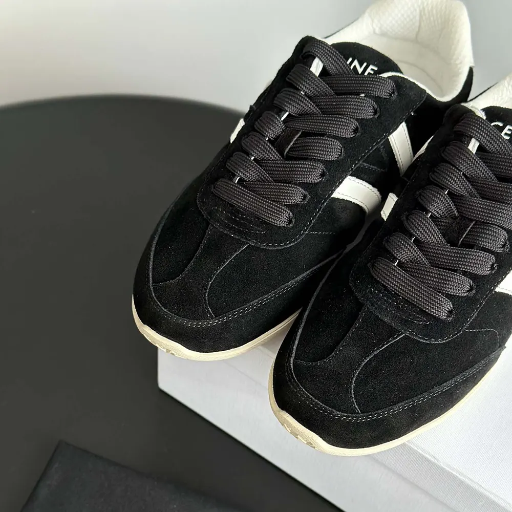 Celine Unisex Jogger Low Lace up Sneaker with Triomphe in Suede Calfskin-Black - image 8