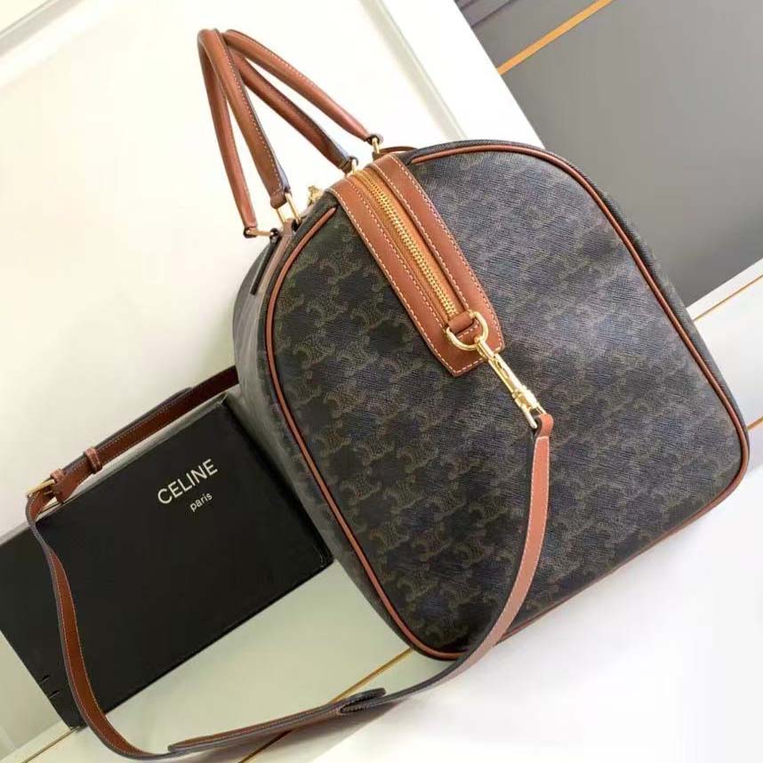 Celine Unisex Large Travel Bag in Triomphe Canvas with Celine Print - image 5