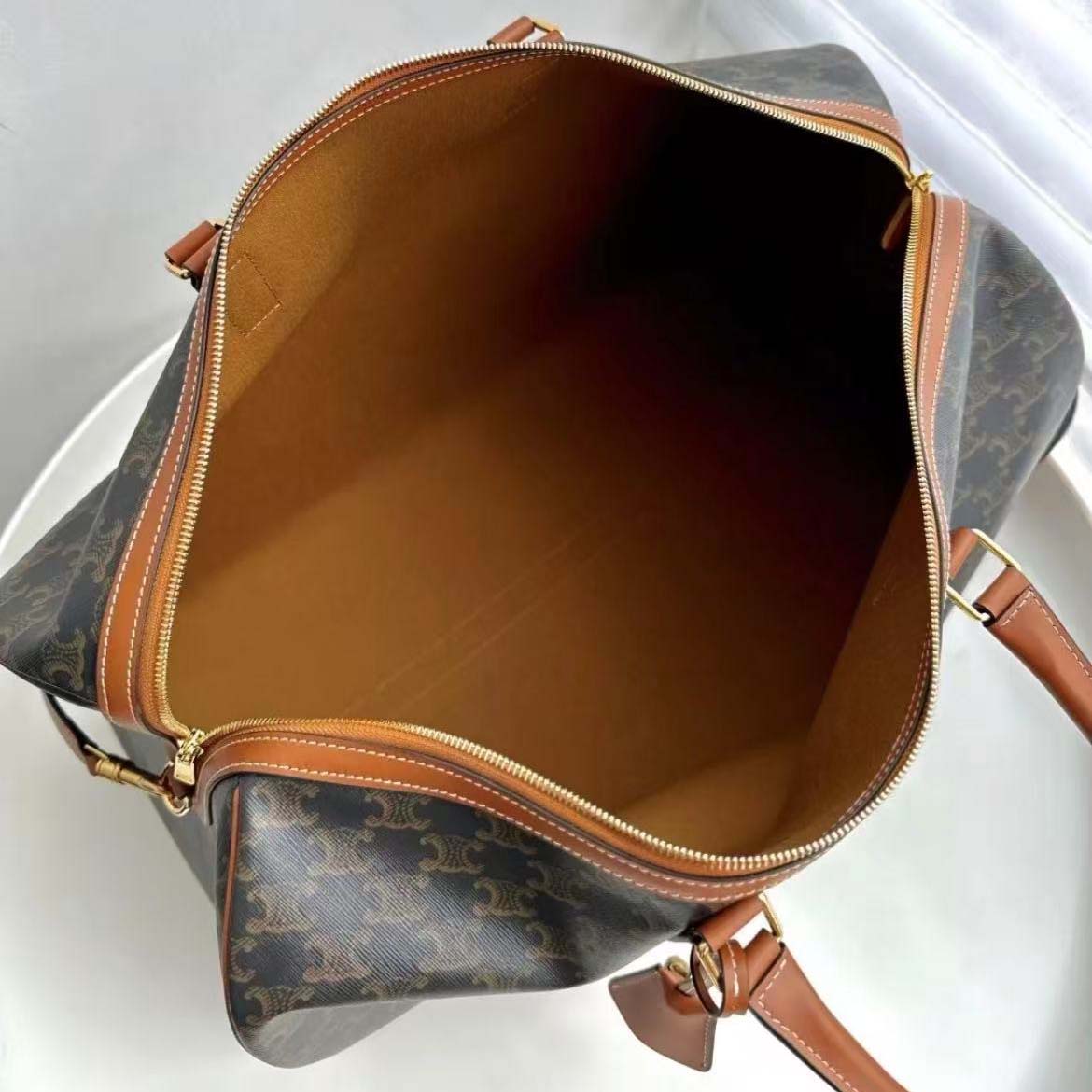 Celine Unisex Large Travel Bag in Triomphe Canvas with Celine Print - image 7