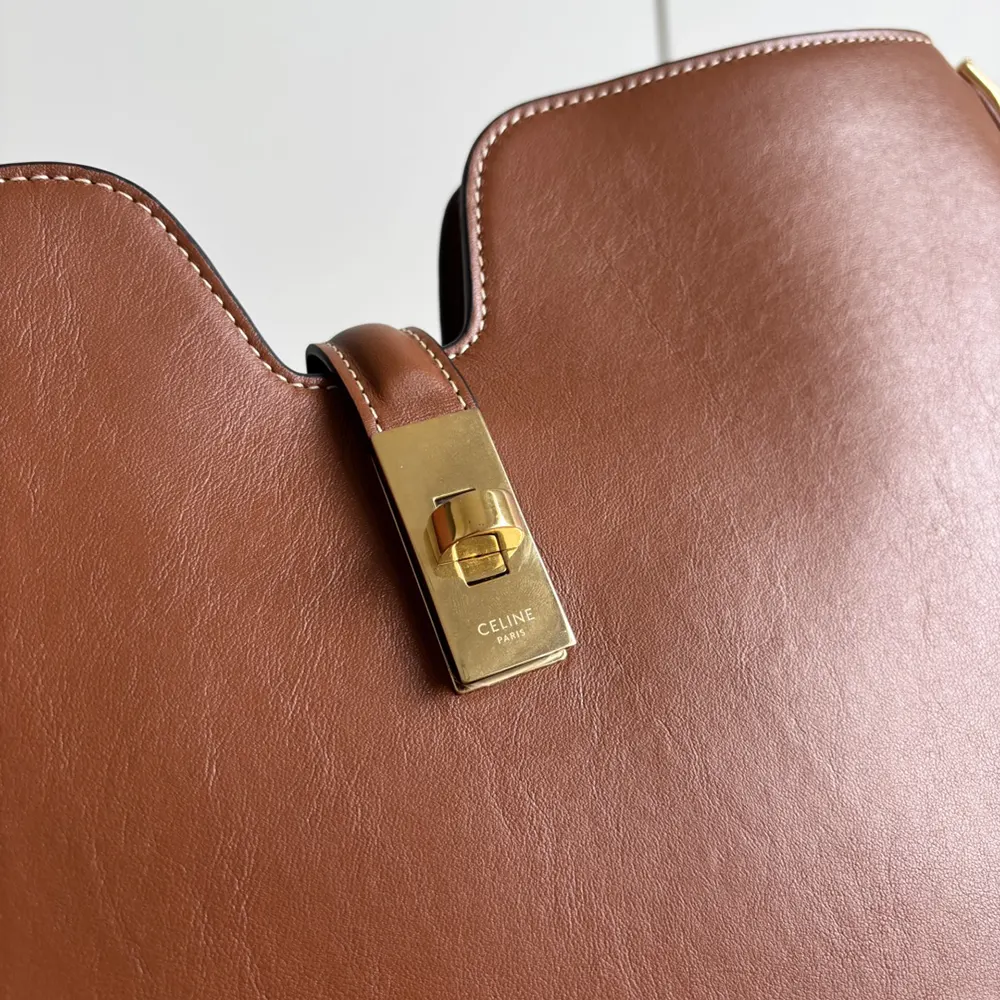 Celine Women Medium Camille 16 Soft Bag in Smooth Calfskin-Brown - image 8