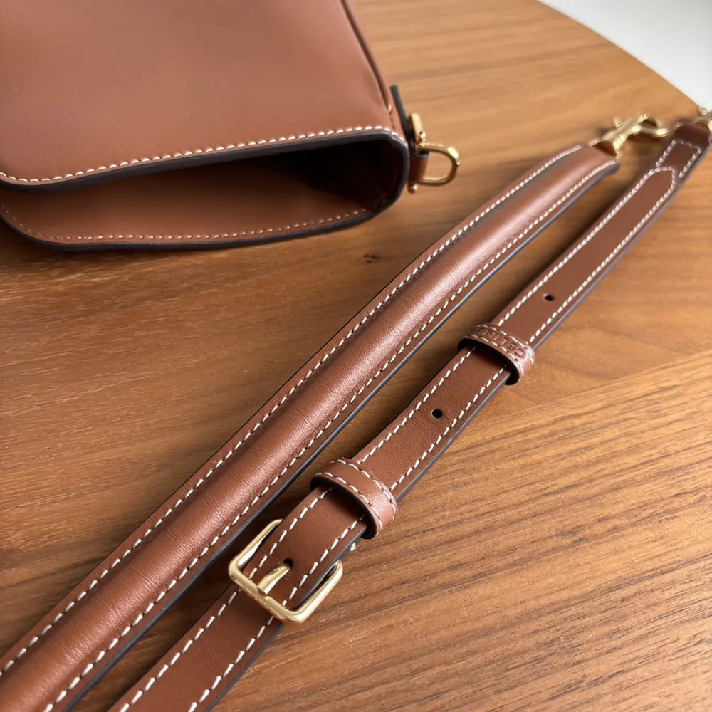 Celine Women Medium Camille 16 Soft Bag in Smooth Calfskin-Brown - image 10