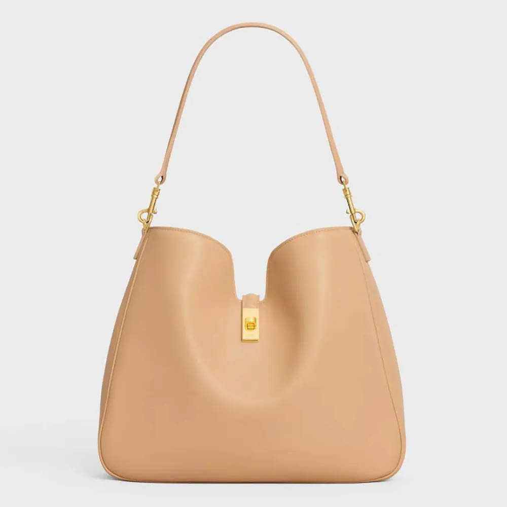 Front view of Celine Women Medium Camille 16 Soft Bag in Smooth Calfskin-Sandy