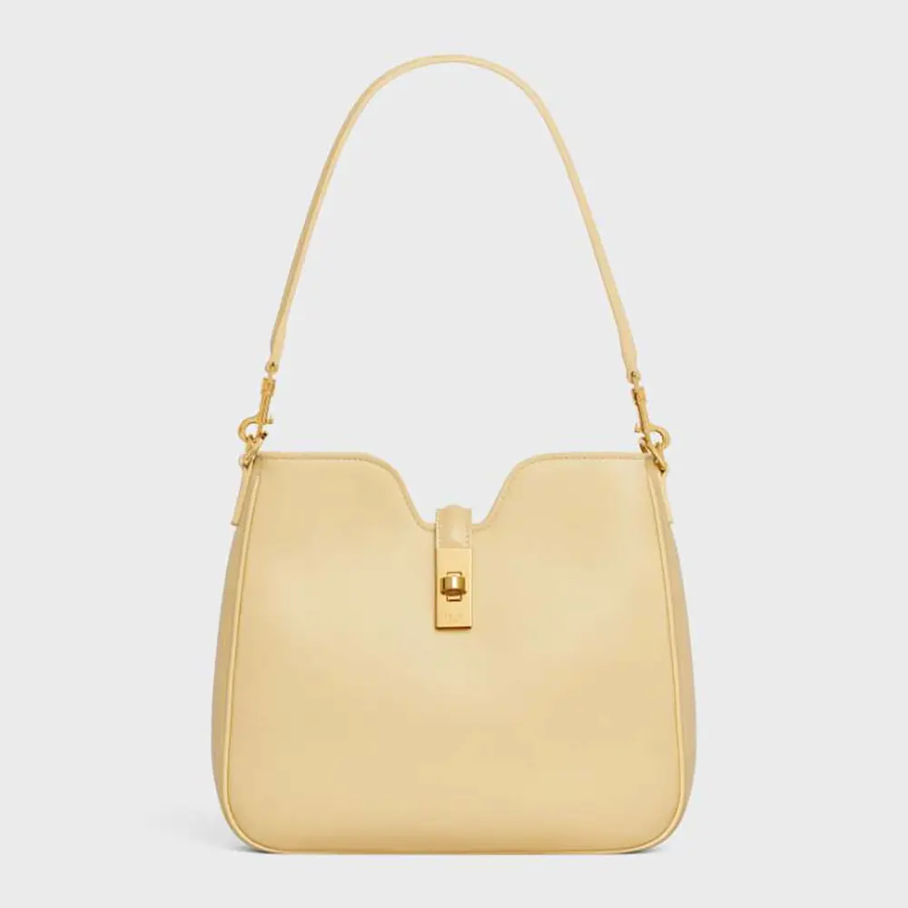 Front view of Celine Women Small Camille 16 Soft Bag in Yellow