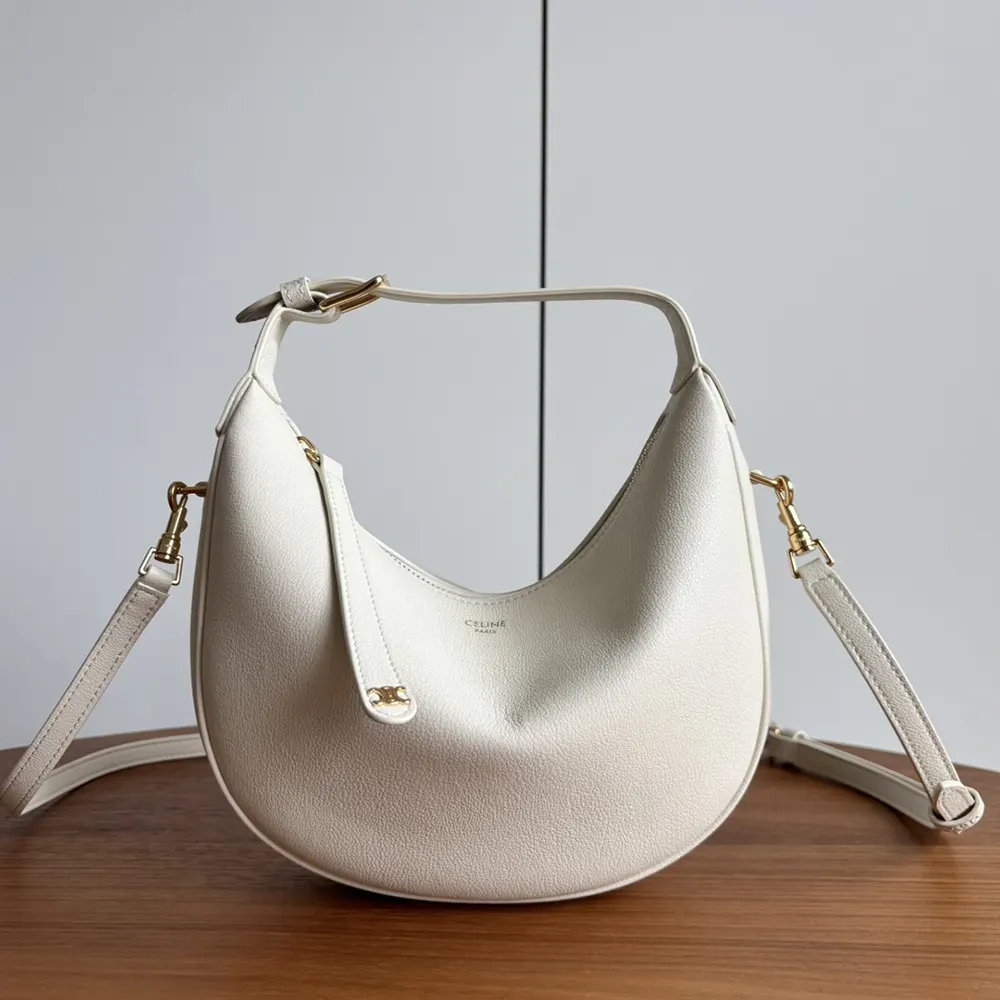 Close-up of silver hardware and leather texture on Celine Women Teen Celine Llulu