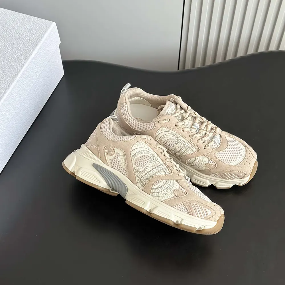 Dior Unisex Chrono Sneaker Beige Mesh and Suede Calfskin - image 5