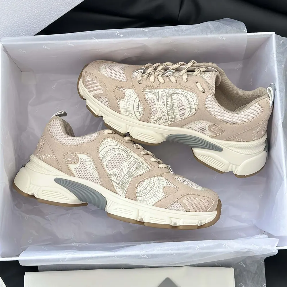 Dior Unisex Chrono Sneaker Beige Mesh and Suede Calfskin - image 7