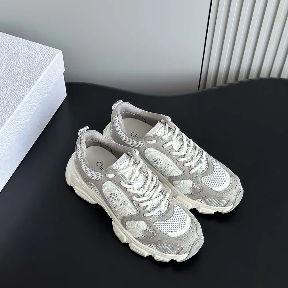 Dior Unisex Chrono Sneaker Gray Mesh and Suede Calfskin - image 4