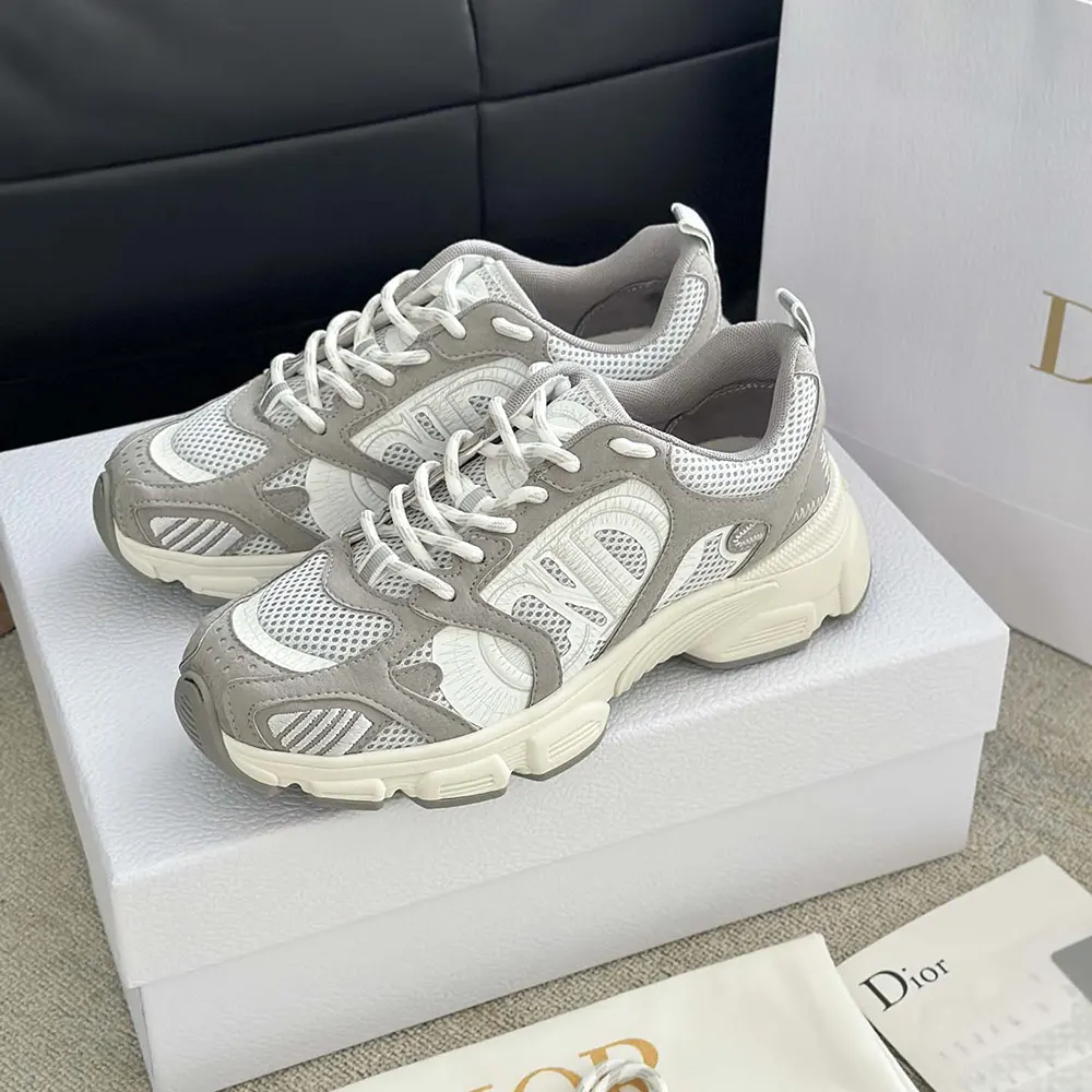 Dior Unisex Chrono Sneaker Gray Mesh and Suede Calfskin - image 7