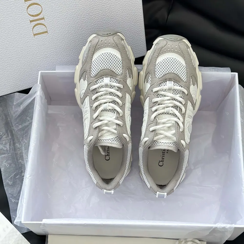 Dior Unisex Chrono Sneaker Gray Mesh and Suede Calfskin - image 5