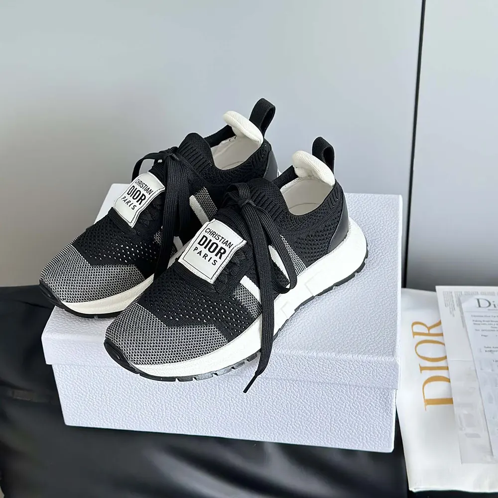 Dior Unisex Run’n’Dior Sneaker Black and White Technical Mesh - image 4