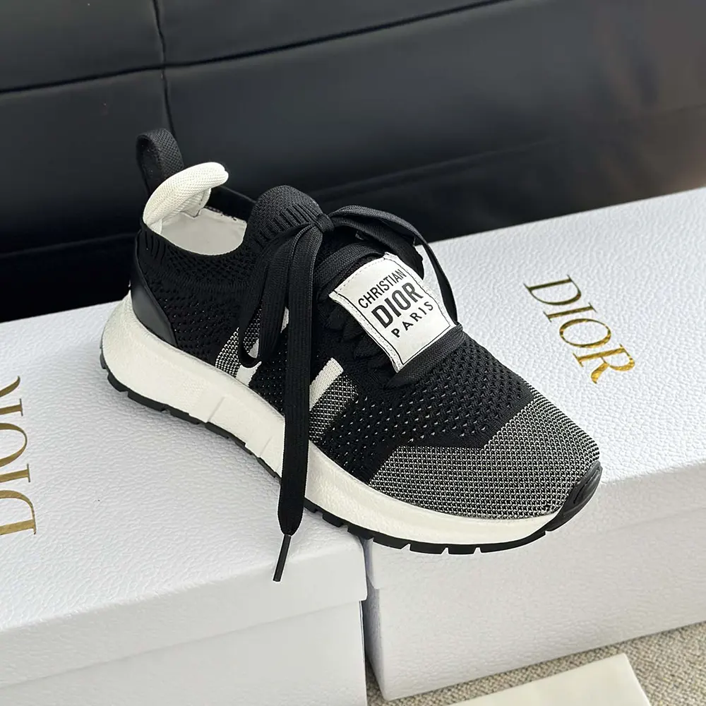 Dior Unisex Run’n’Dior Sneaker Black and White Technical Mesh - image 9