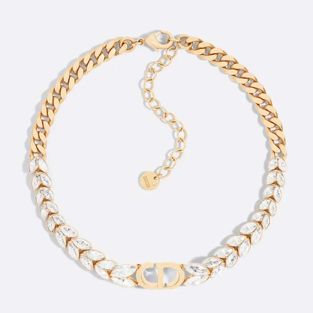 Front view of Dior Women 30 Montaigne Prestige Choker gold-finish metal