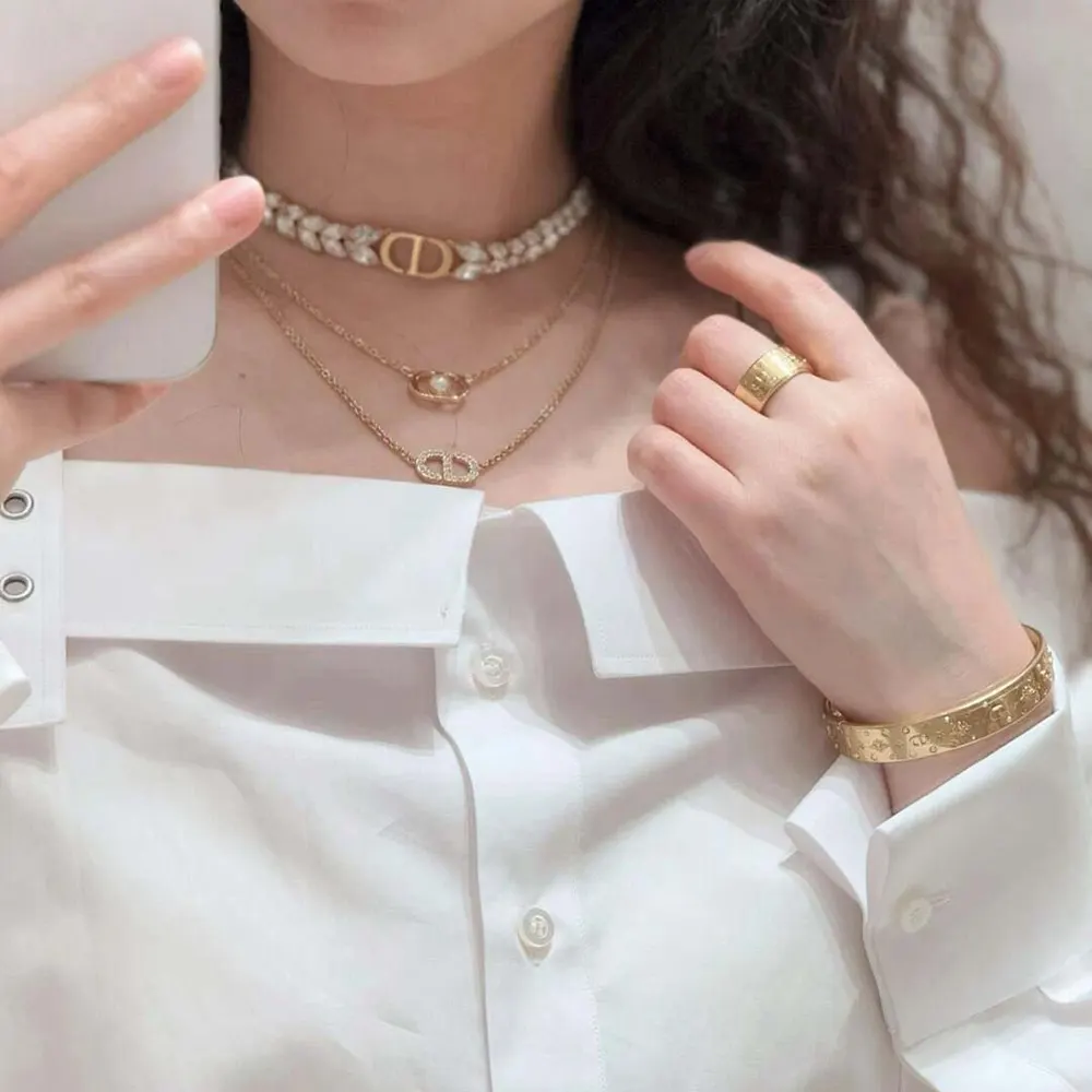 Dior Women 30 Montaigne Prestige Choker Gold-Finish Metal and Silver-Tone Crystals - image 5