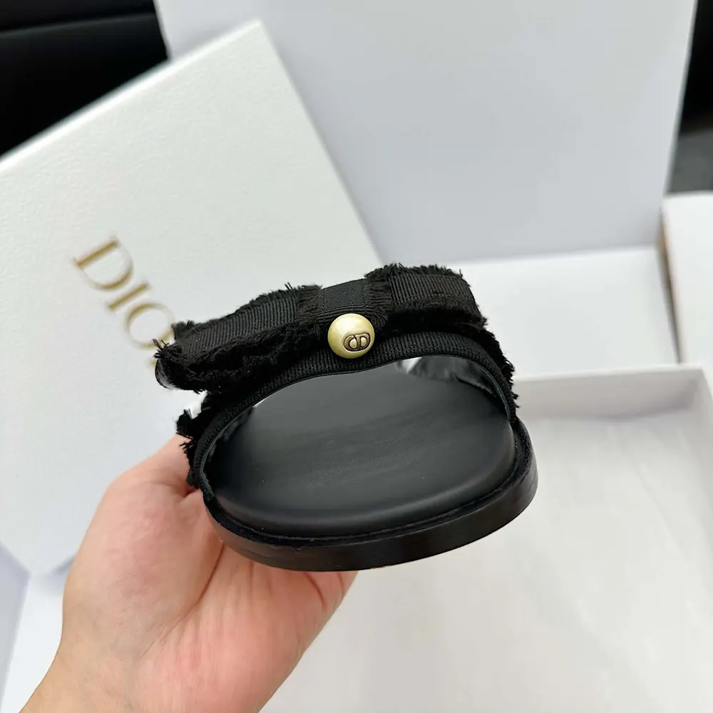 Dior Women Adiorable Slide Black Fringed Grosgrain - image 9